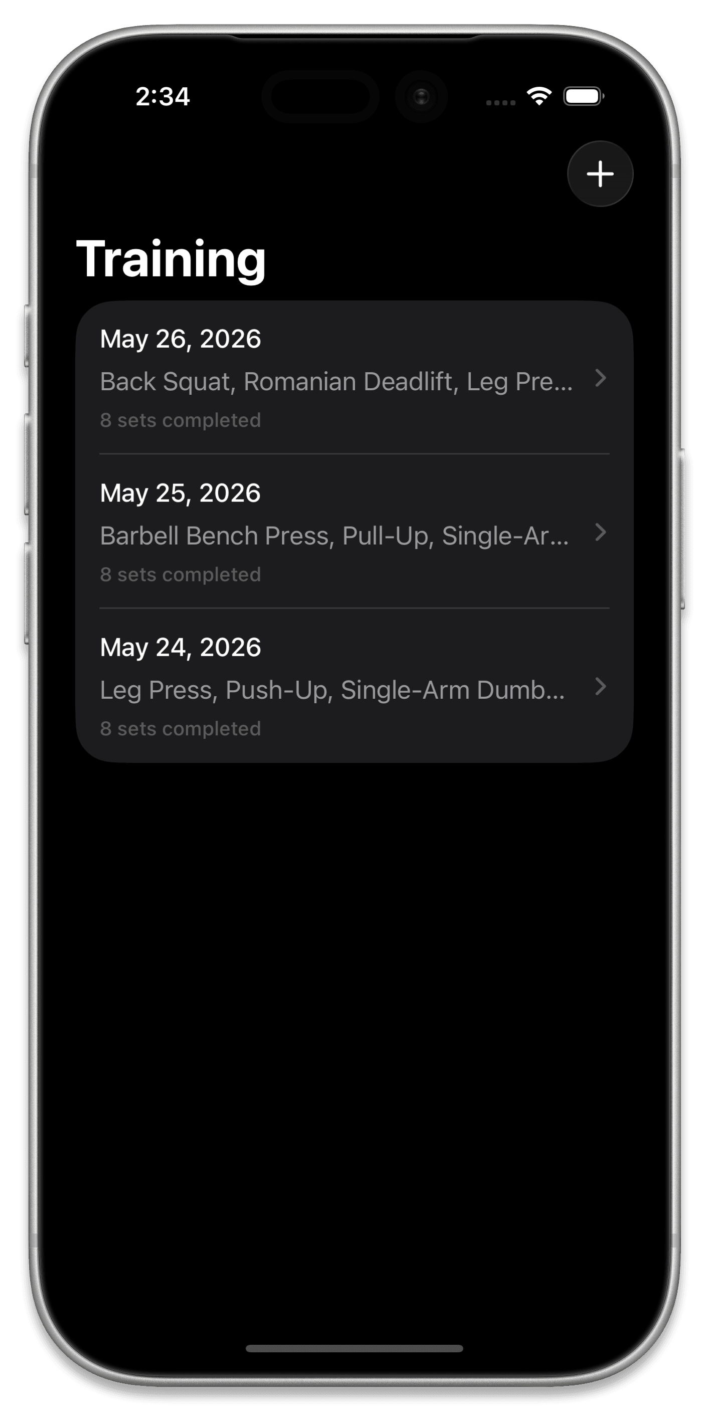Workout History